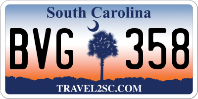 SC license plate BVG358