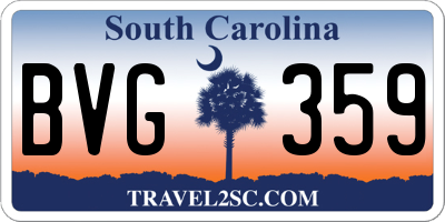 SC license plate BVG359