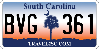 SC license plate BVG361
