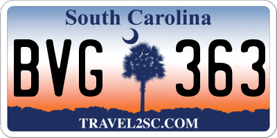 SC license plate BVG363