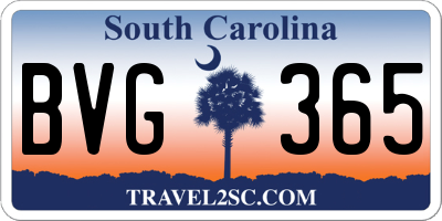 SC license plate BVG365