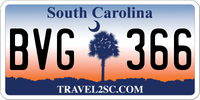 SC license plate BVG366