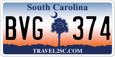 SC license plate BVG374
