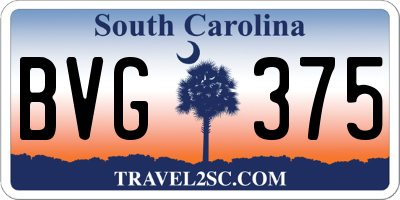 SC license plate BVG375