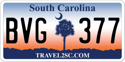 SC license plate BVG377