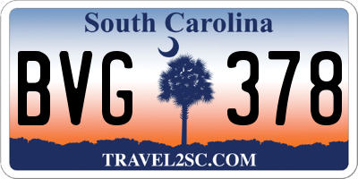 SC license plate BVG378