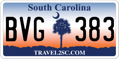 SC license plate BVG383