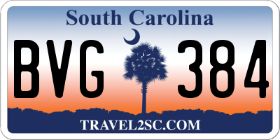 SC license plate BVG384
