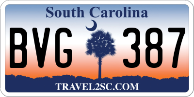 SC license plate BVG387