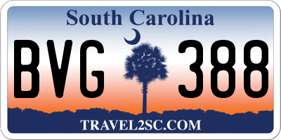 SC license plate BVG388