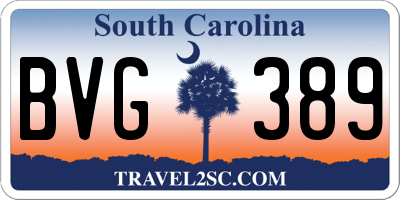 SC license plate BVG389