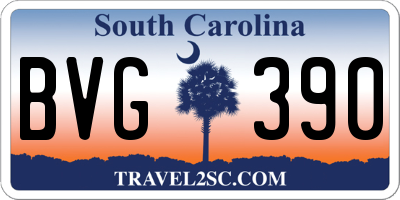 SC license plate BVG390