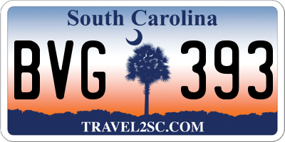 SC license plate BVG393