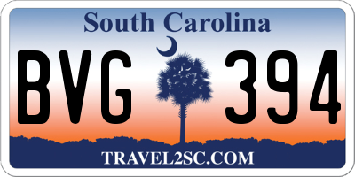 SC license plate BVG394
