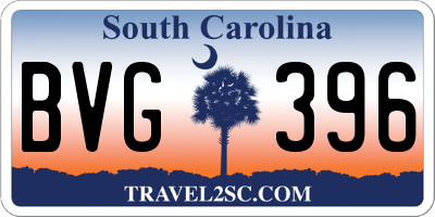 SC license plate BVG396