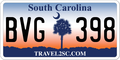 SC license plate BVG398