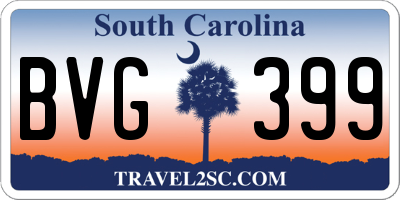 SC license plate BVG399