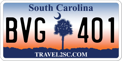 SC license plate BVG401