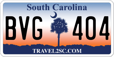 SC license plate BVG404