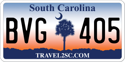 SC license plate BVG405