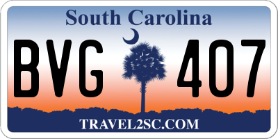 SC license plate BVG407