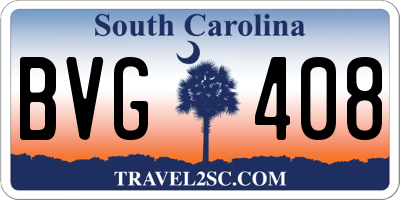 SC license plate BVG408