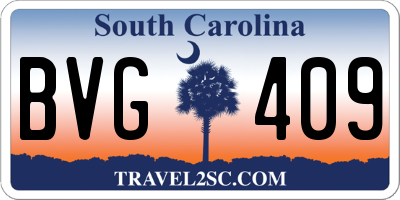 SC license plate BVG409