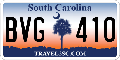 SC license plate BVG410