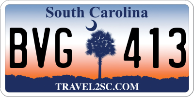 SC license plate BVG413