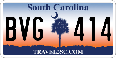 SC license plate BVG414