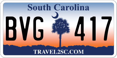 SC license plate BVG417