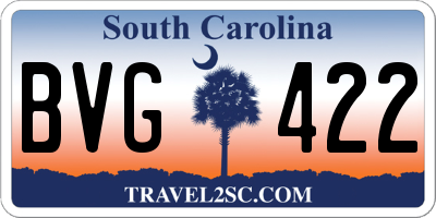 SC license plate BVG422