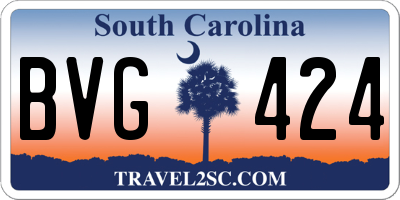 SC license plate BVG424