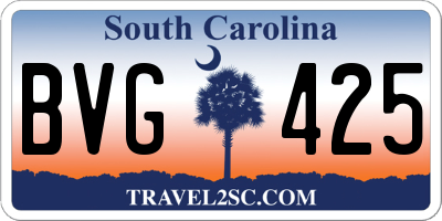 SC license plate BVG425