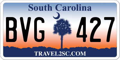 SC license plate BVG427