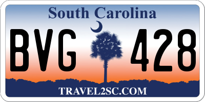 SC license plate BVG428