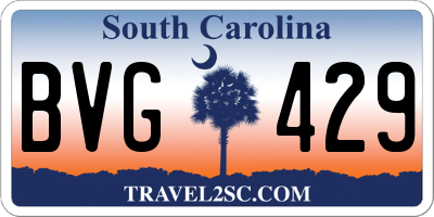 SC license plate BVG429