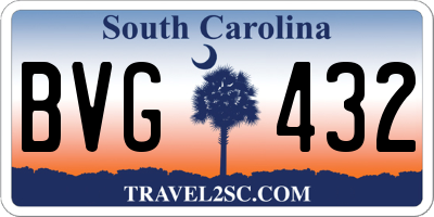SC license plate BVG432