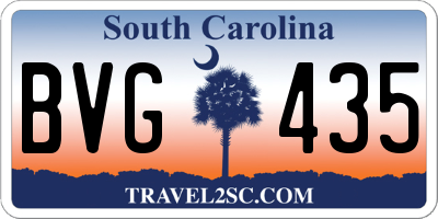 SC license plate BVG435