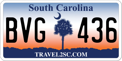 SC license plate BVG436