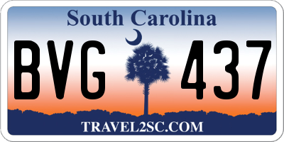 SC license plate BVG437
