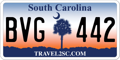 SC license plate BVG442