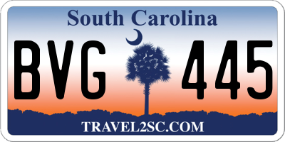 SC license plate BVG445