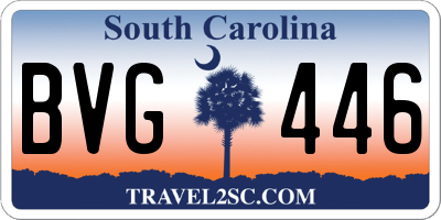 SC license plate BVG446