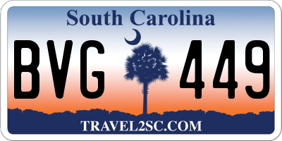 SC license plate BVG449