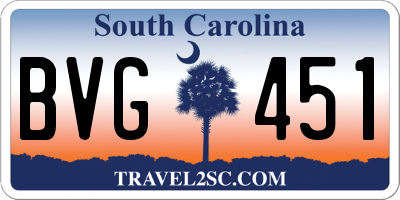 SC license plate BVG451