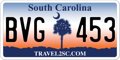 SC license plate BVG453