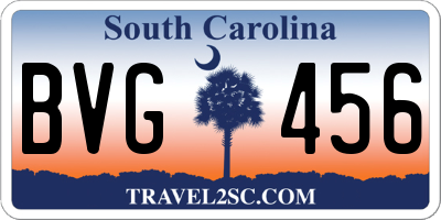 SC license plate BVG456