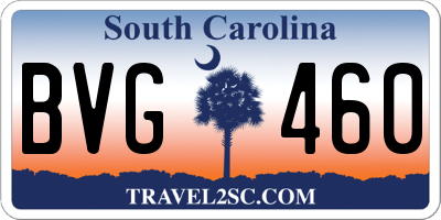 SC license plate BVG460