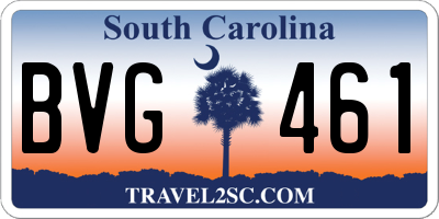 SC license plate BVG461